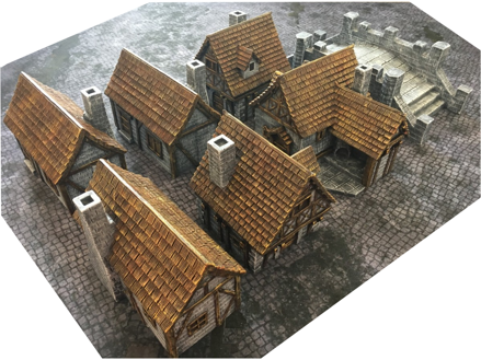 Medieval Houses and Bridge Set